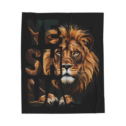 Religion- Lion-Themed Velveteen Plush Blanket - Cozy Home Decor, Animal Lover Gift, Warm Throw, Comfortable Bedspread 50" × 60" Printify All Over Prints Rhythm & Drip Apparel