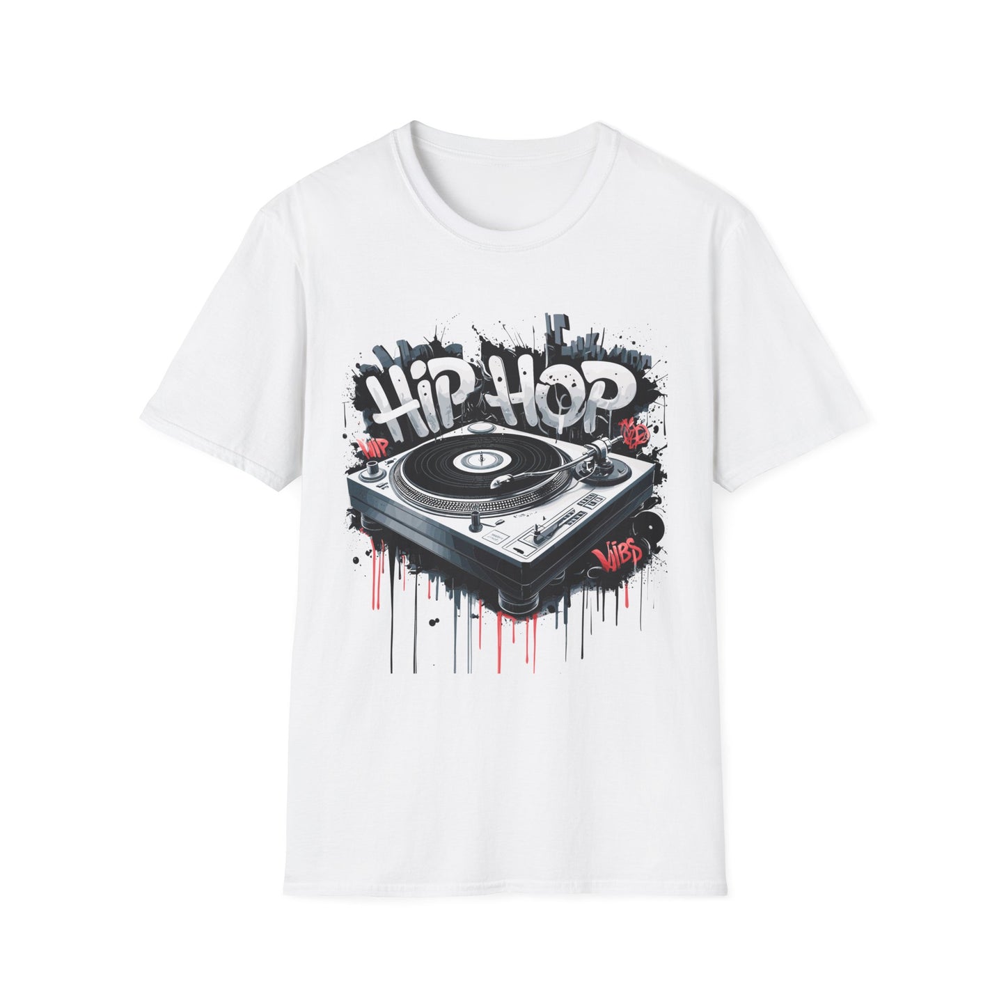 Hip Hop Turntable T-Shirt White Printify T-Shirt Rhythm & Drip Apparel
