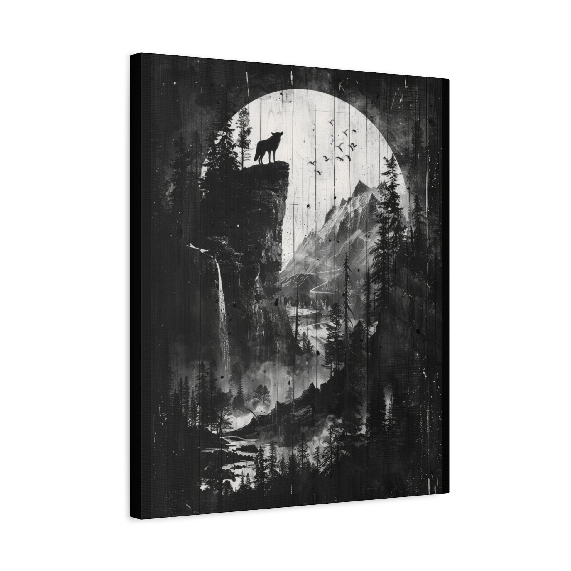 Wolf- Artistic Wolf Wall Art, Canvas Print, Nature Decor, Home Aesthetic, Unique Gift, Wall Decor, Modern Art Rhythm & Drip Canvas Rhythm & Drip Apparel