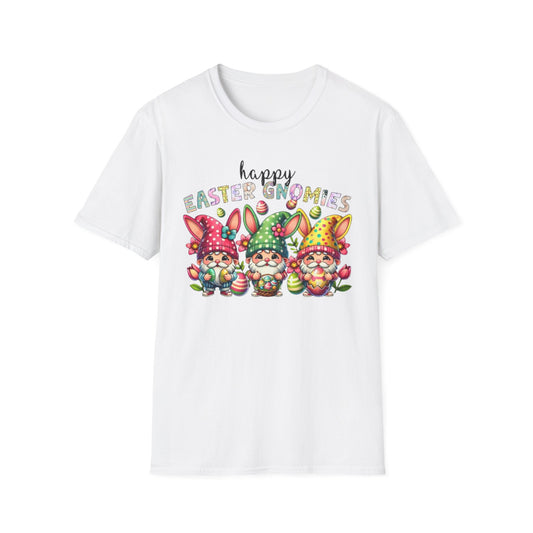 Easter- Happy Easter Gnomies T-Shirt White Printify T-Shirt Rhythm & Drip Apparel