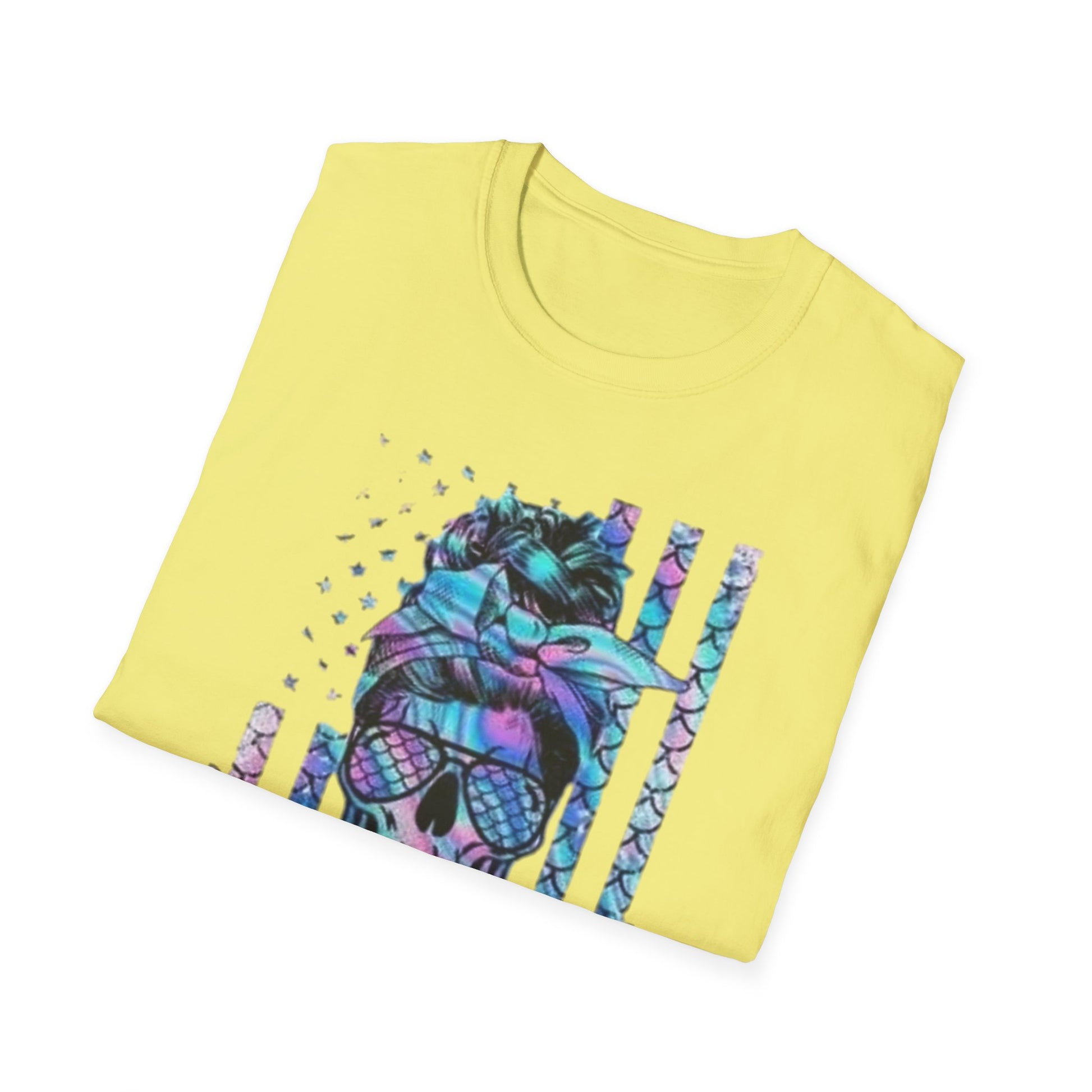 Vibrant Skull Flag Graphic T-Shirt Printify T-Shirt Rhythm & Drip Apparel