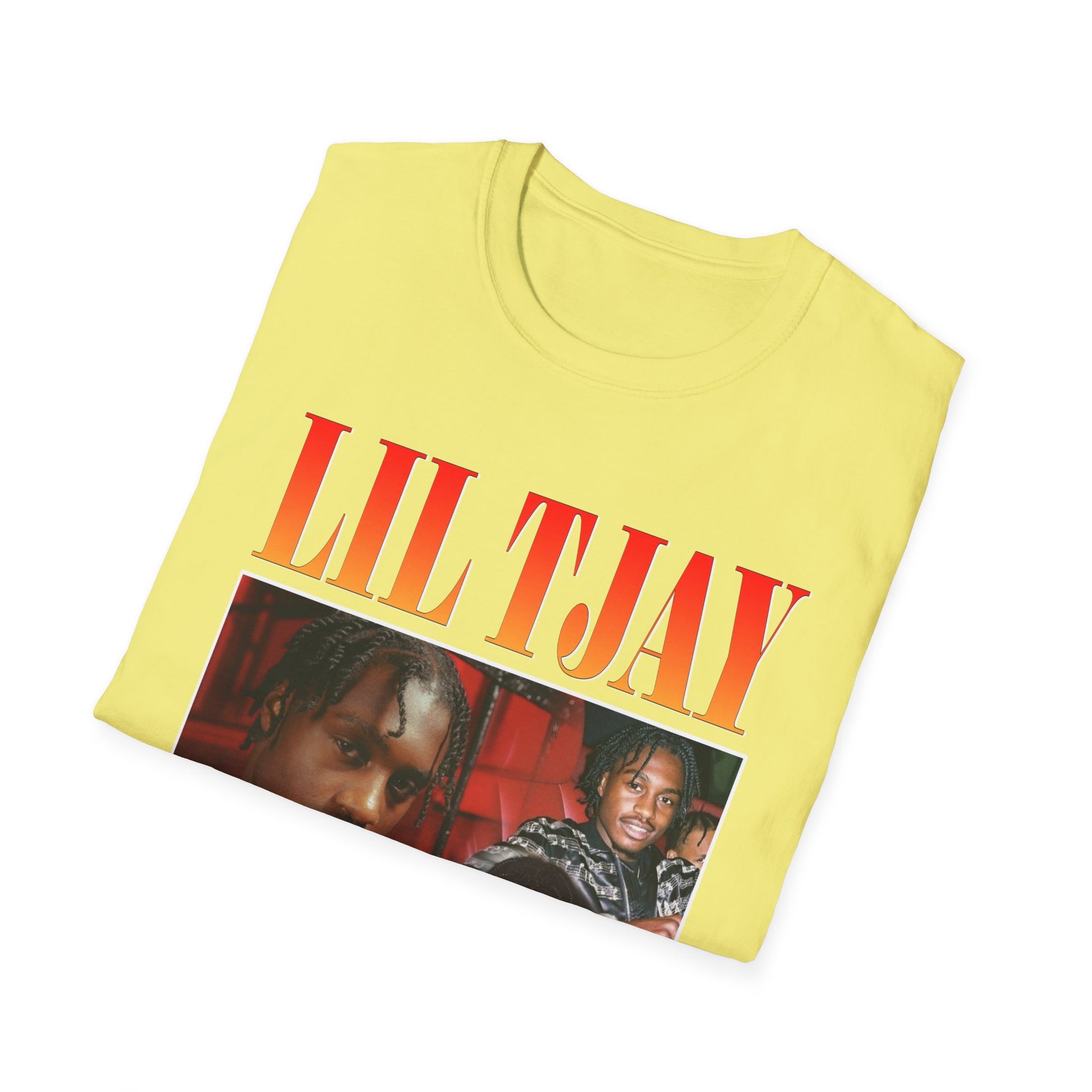 Lil Tjay Unisex Softstyle T-Shirt - Retro Graphic Tee for Music Fans - Rhythm & Drip