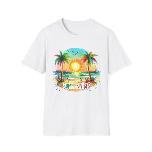 Summer- Vibrant Summer Vibes T-Shirt White Printify T-Shirt Rhythm & Drip Apparel