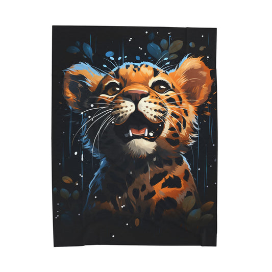 Leopard- Cozy Wildlife Plush Blanket - Perfect for Kids, Home Decor, Gifts, Camping, Animal Lovers 60" × 80" Printify All Over Prints Rhythm & Drip Apparel