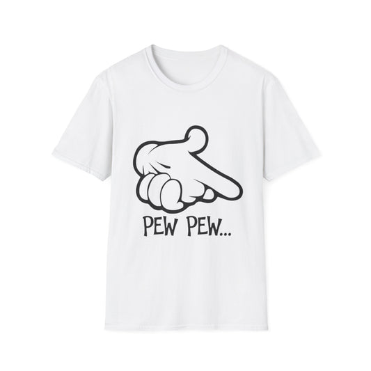 Fun 'Pew Pew' Unisex Softstyle T-Shirt - Casual Graphic Tee for Gamers