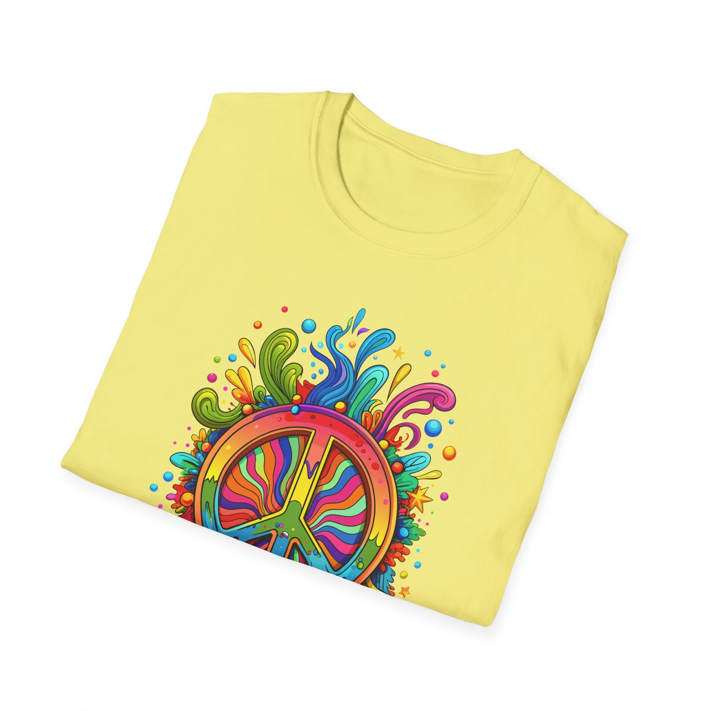 Vibrant Peace Sign T-Shirt Printify T-Shirt Rhythm & Drip Apparel