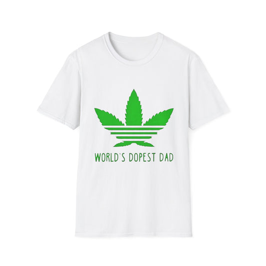 World's Dopest Dad Unisex T-Shirt White Printify T-Shirt Rhythm & Drip Apparel