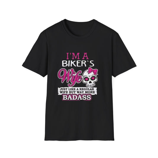 Badass Biker's Wife T-Shirt Black Printify T-Shirt Rhythm & Drip Apparel