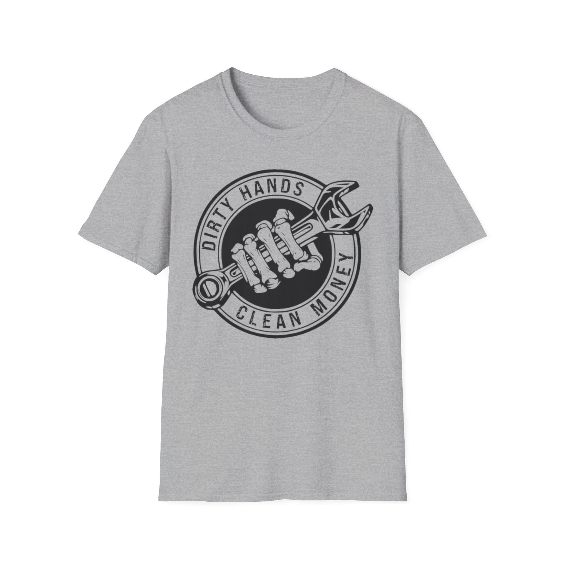 Dirty Hands Clean Money Unisex T-Shirt Sport Grey Printify T-Shirt Rhythm & Drip Apparel