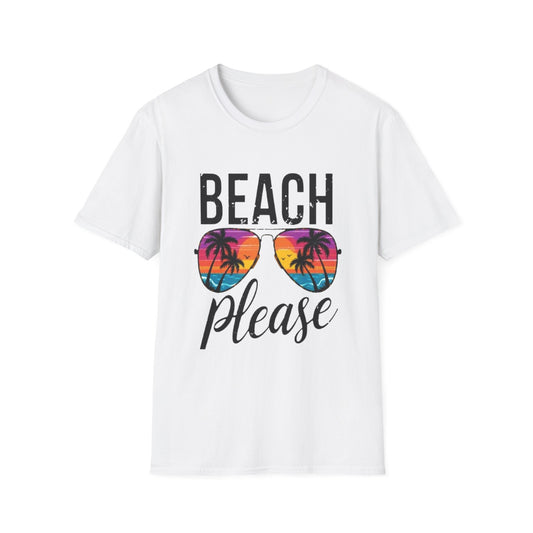 Summer- Beach Please Unisex T-Shirt White Printify T-Shirt Rhythm & Drip Apparel