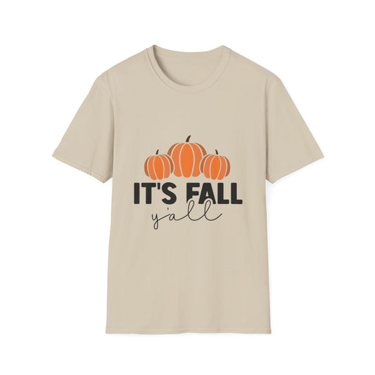 Fall- It's Fall Yall T-Shirt Sand Printify T-Shirt Rhythm & Drip Apparel