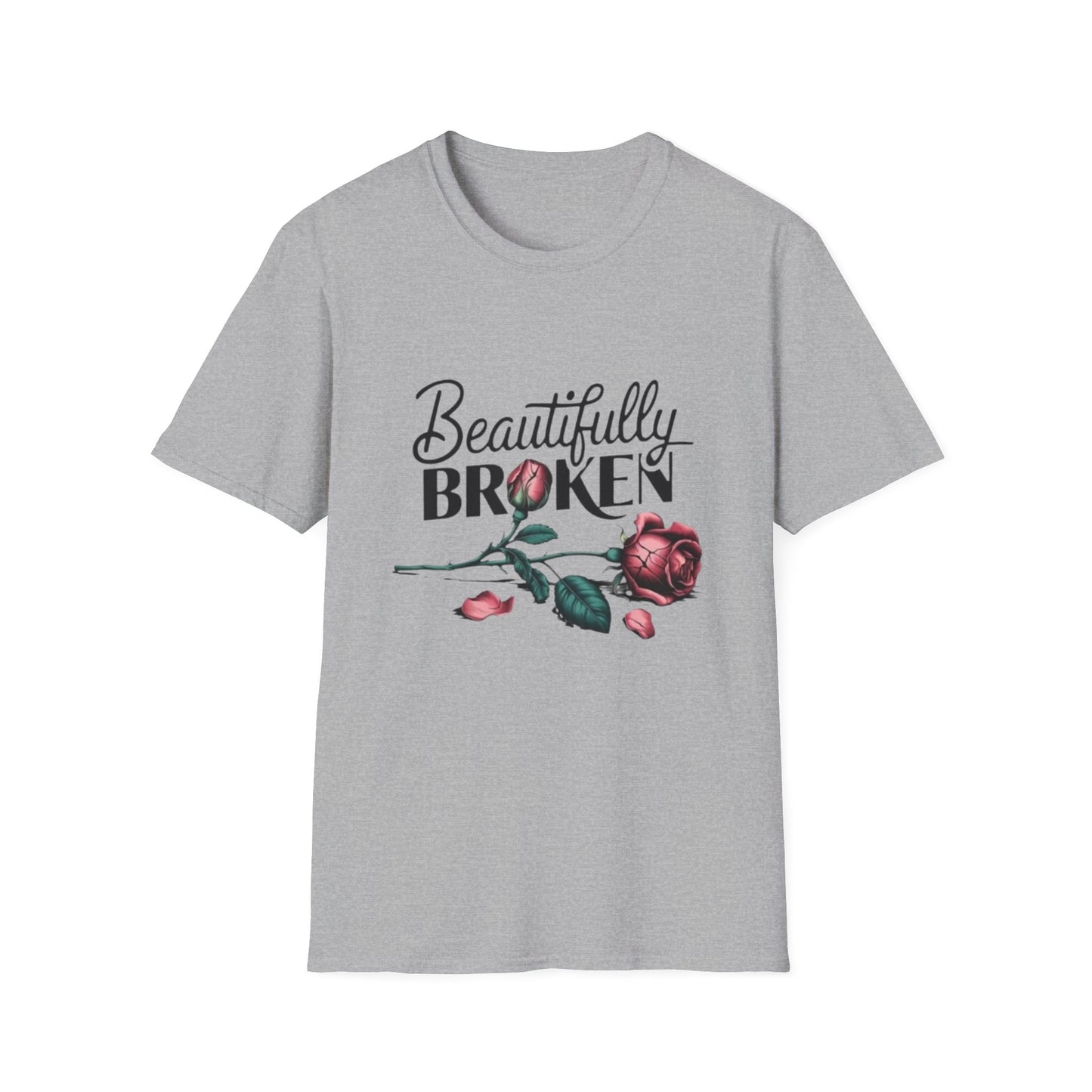 Beautifully Broken T-Shirt Sport Grey Printify T-Shirt Rhythm & Drip Apparel