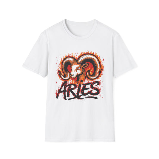 Aries Zodiac T-Shirt White Printify T-Shirt Rhythm & Drip Apparel