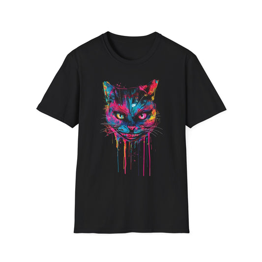Colorful Cat Graphic T-Shirt Black Printify T-Shirt Rhythm & Drip Apparel