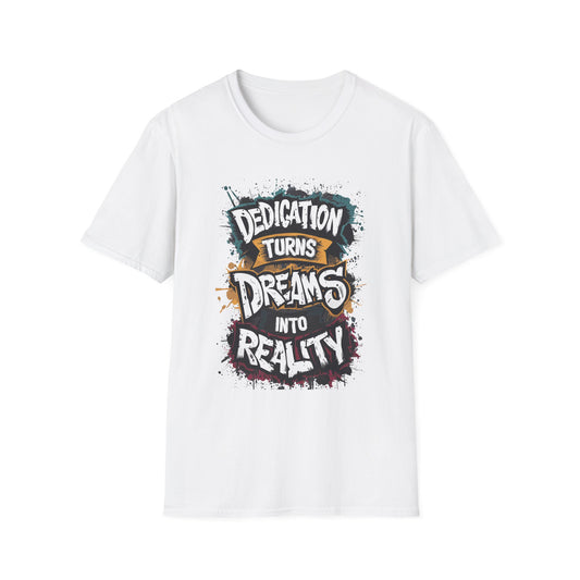 Inspirational Unisex T-Shirt - 'Dedication Turns Dreams Into Reality'
