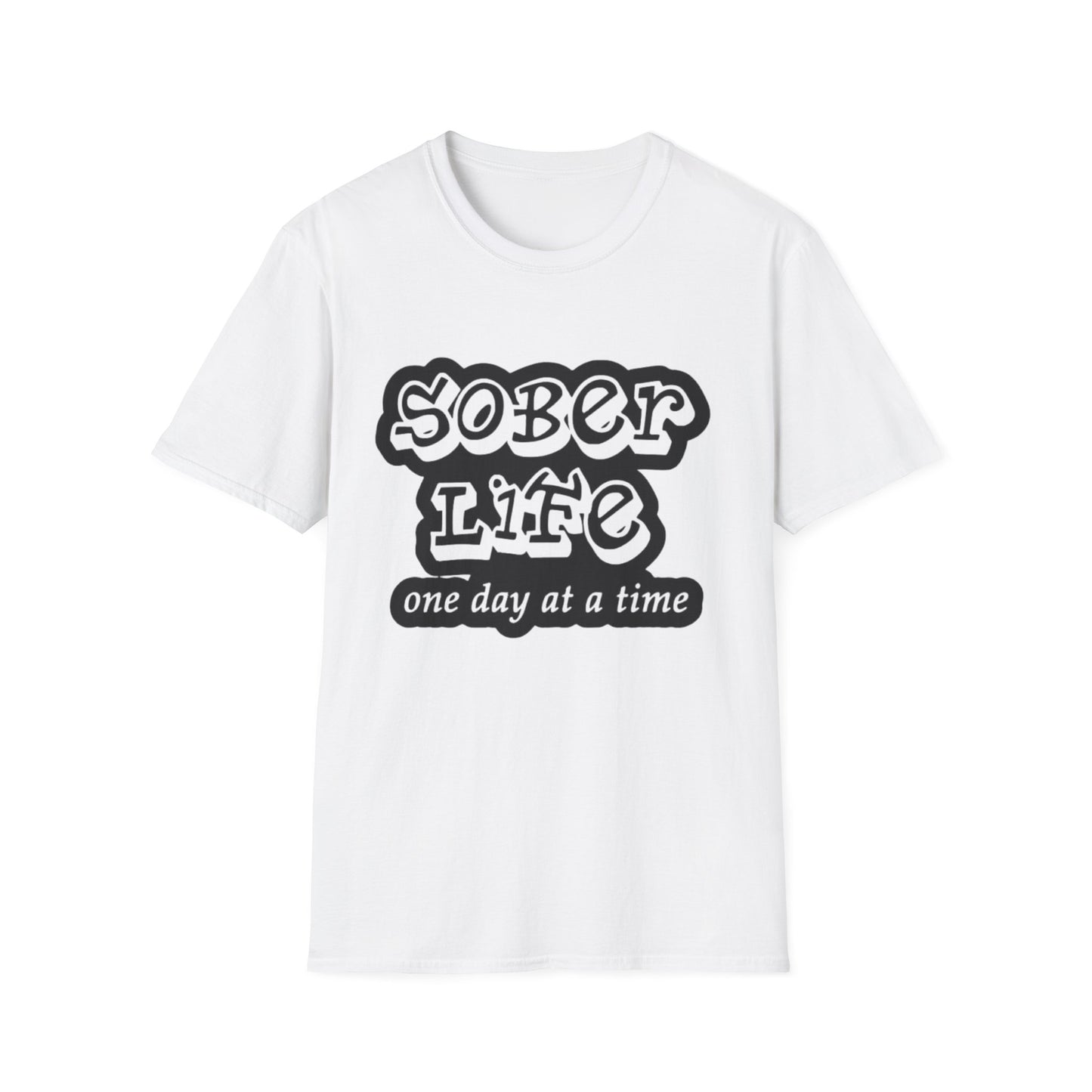 Addiction Sober Life T-Shirt White Printify T-Shirt Rhythm & Drip Apparel