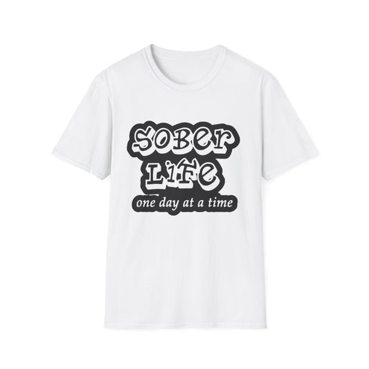 Addiction Sober Life T-Shirt White Printify T-Shirt Rhythm & Drip Apparel