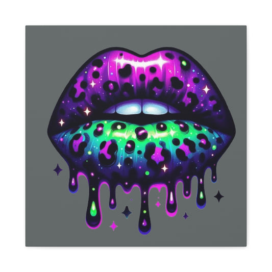 Lips- Bold Dripping Lips Canvas Art, Colorful Wall Décor, Trendy Home Decor, Unique Gift for Art Lovers, Perfect for Glam Spaces 20″ x 20″ 1.25" Printify Canvas Rhythm & Drip Apparel