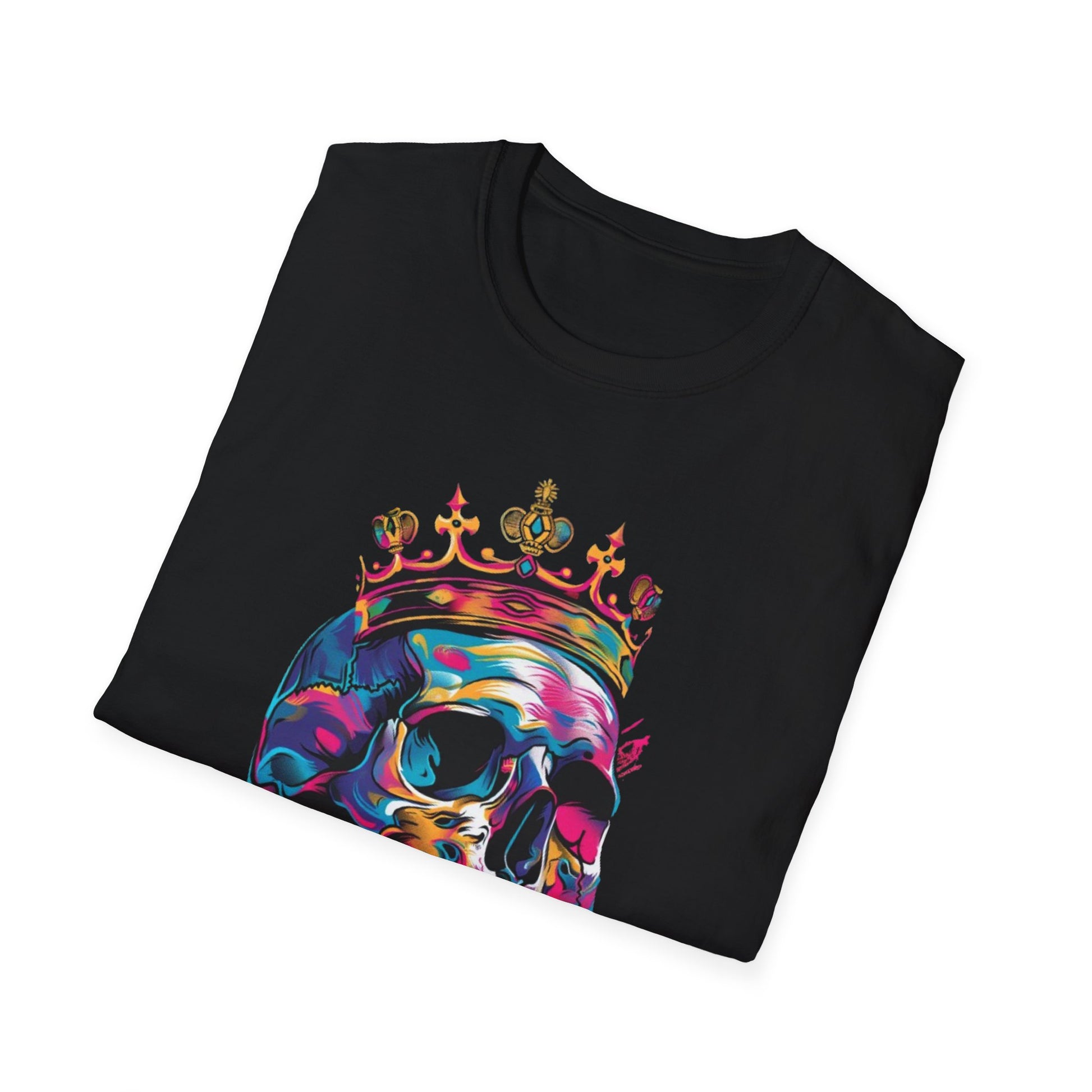 Vibrant Skull Crown T-Shirt Printify T-Shirt Rhythm & Drip Apparel