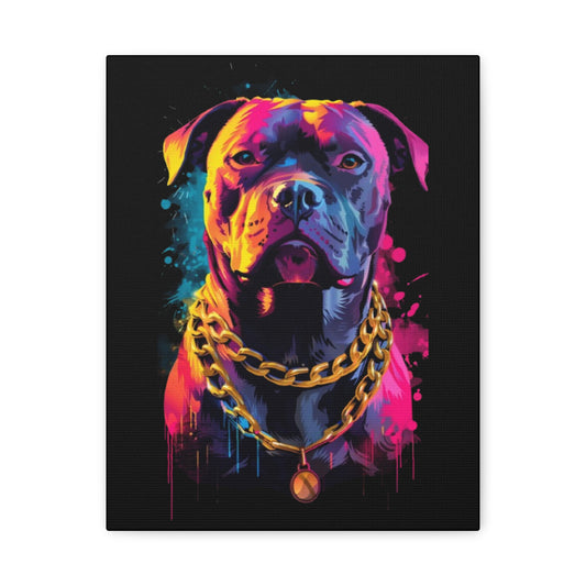 Dog- Vibrant Dog Portrait Canvas Art, Dog Lover Gift, Home Decor, Unique Wall Art, Pet Memorial Decoration, Colorful Art Print 11″ x 14″ (Vertical) 1.25" Printify Canvas Rhythm & Drip Apparel