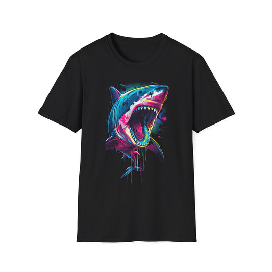 Vibrant Shark Graphic T-Shirt Black Printify T-Shirt Rhythm & Drip Apparel
