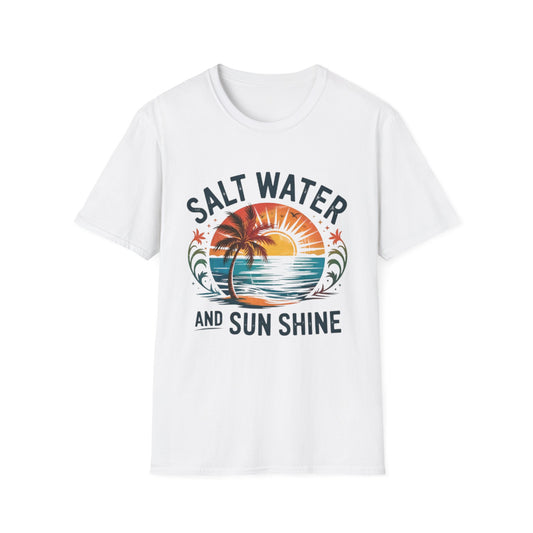 Summer- Sunshine & Salt Water T-Shirt White Printify T-Shirt Rhythm & Drip Apparel