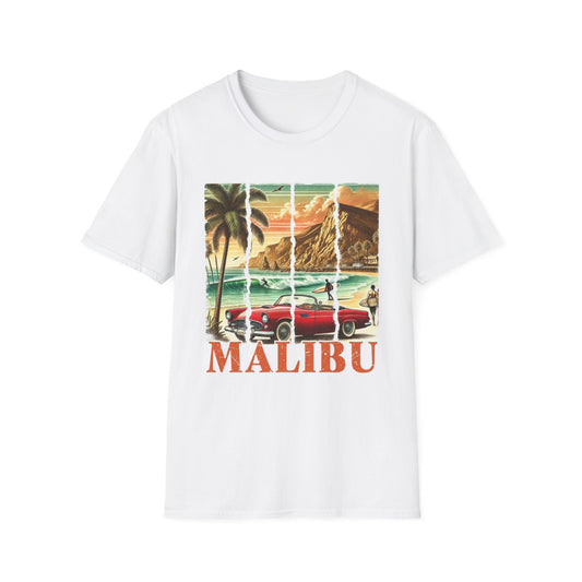 Summer- Malibu Vintage T-Shirt White Printify T-Shirt Rhythm & Drip Apparel