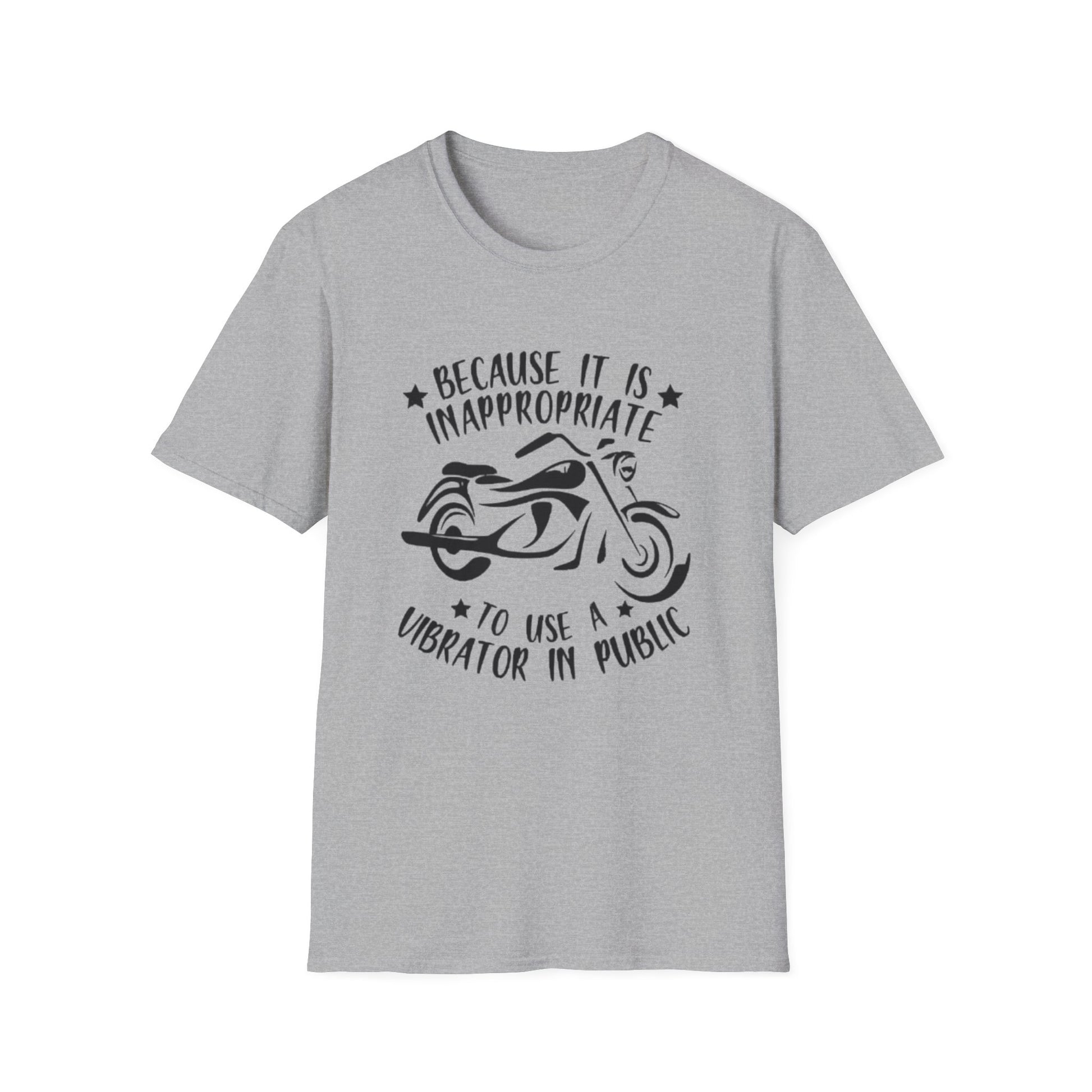Because Using A Vibrator In Public Is Inappropriate T-Shirt Sport Grey Printify T-Shirt Rhythm & Drip Apparel