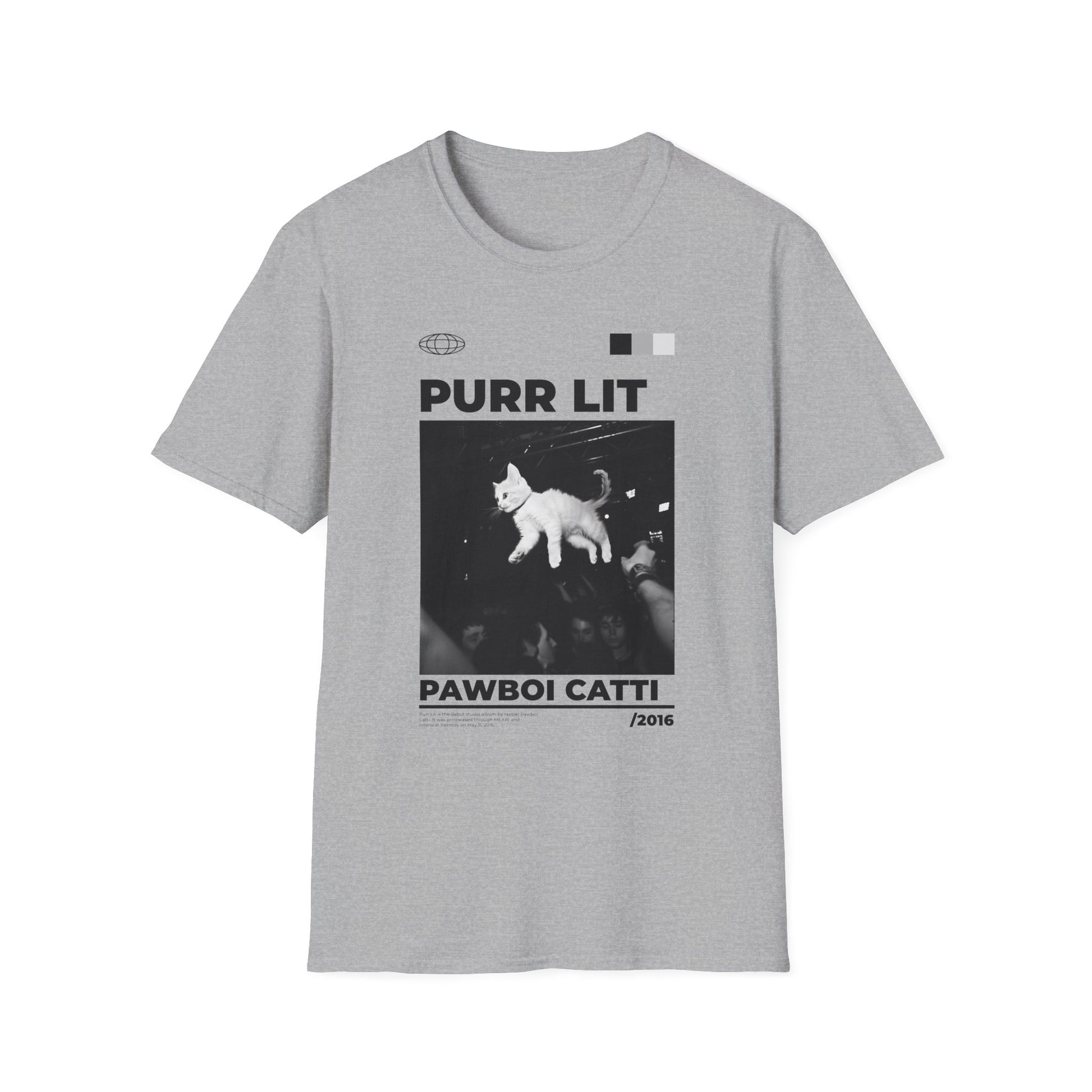 Music- Pawboi Catti Sport Grey Printify T-Shirt Rhythm & Drip Apparel