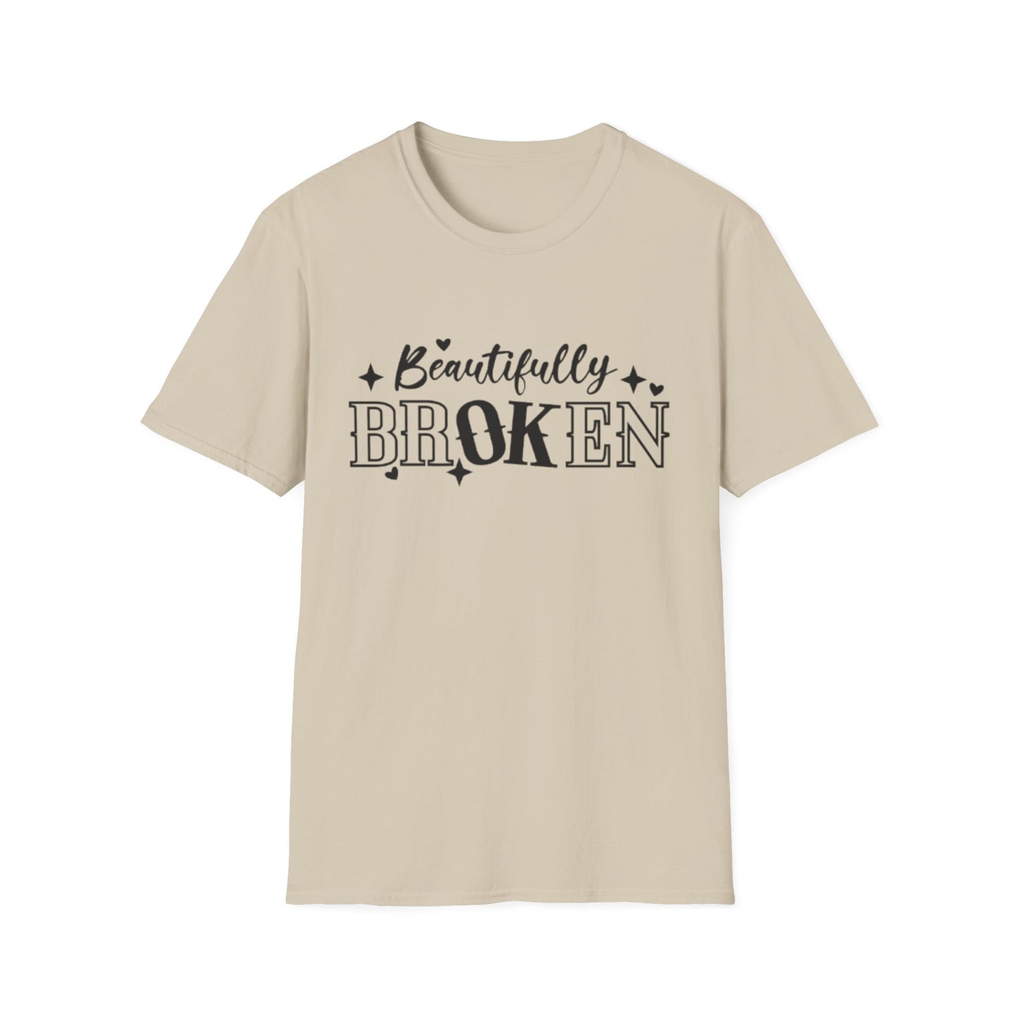 Beautifully Broken T-Shirt Sand Printify T-Shirt Rhythm & Drip Apparel