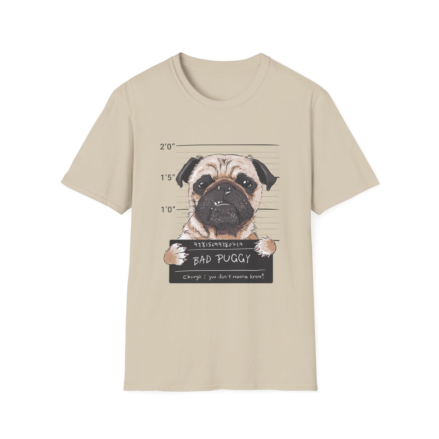 Bad Puggy Shirt Sand Printify T-Shirt Rhythm & Drip Apparel
