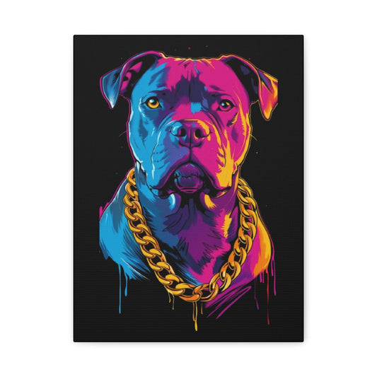 Dog- Vibrant Dog Portrait Canvas Art, Colorful Wall Decor for Pet Lovers, Unique Gift for Dog Owners, Home Gallery Decoration, Colorful Pet [...] 12″ x 16″ (Vertical) 1.25" Printify Canvas Rhythm & Drip Apparel