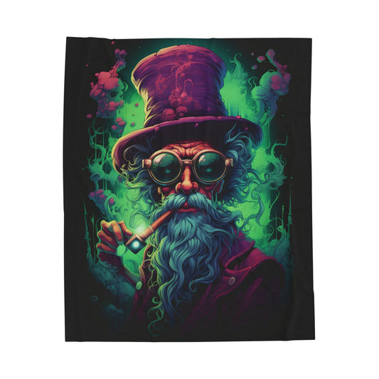 Wizard- Whimsical Wizard Plush Blanket - Cozy Home Decor, Gift for Sci-Fi Fans, Magical Themed Room, Art Lovers' Throw, Perfect for all Occasions 50" × 60" Rhythm & Drip All Over Prints Rhythm & Drip Apparel