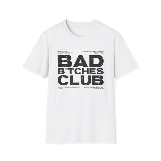 Bad B*tches Club T-Shirt White Printify T-Shirt Rhythm & Drip Apparel