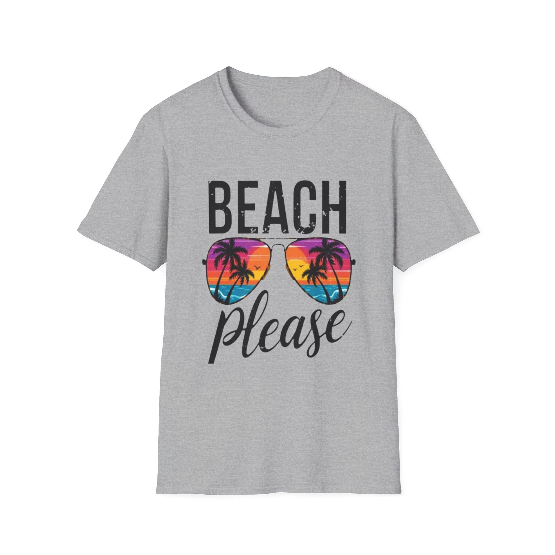 Summer- Beach Please Unisex T-Shirt Sport Grey Printify T-Shirt Rhythm & Drip Apparel