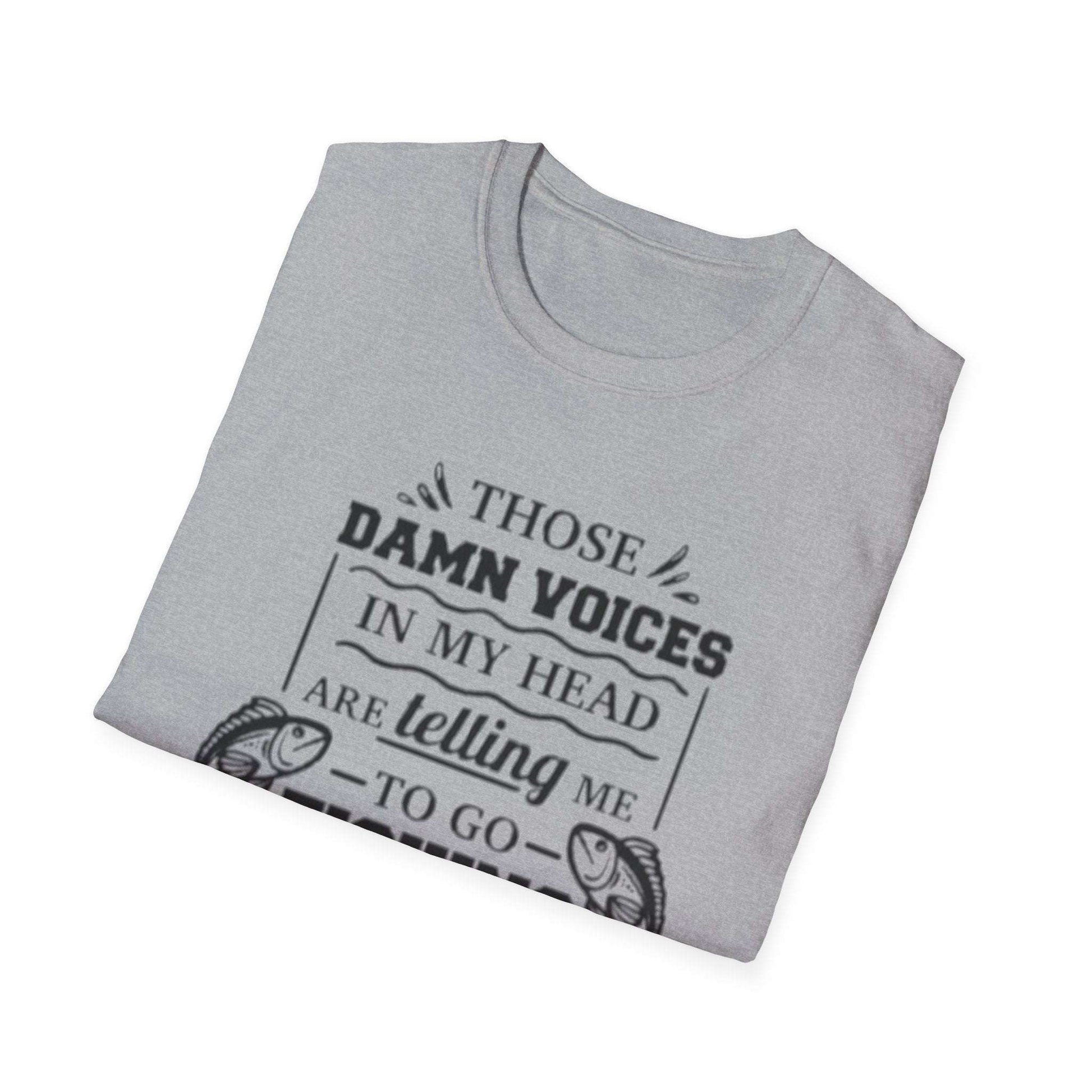 Voices Tell Me To Fish T-Shirt Printify T-Shirt Rhythm & Drip Apparel