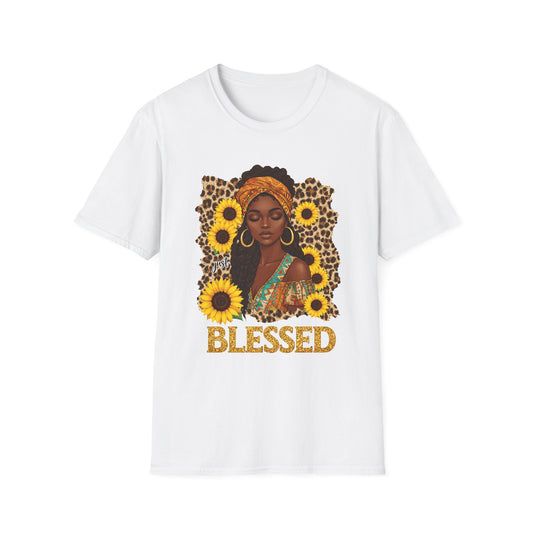 Blessed Sunflower Graphic T-Shirt White Printify T-Shirt Rhythm & Drip Apparel