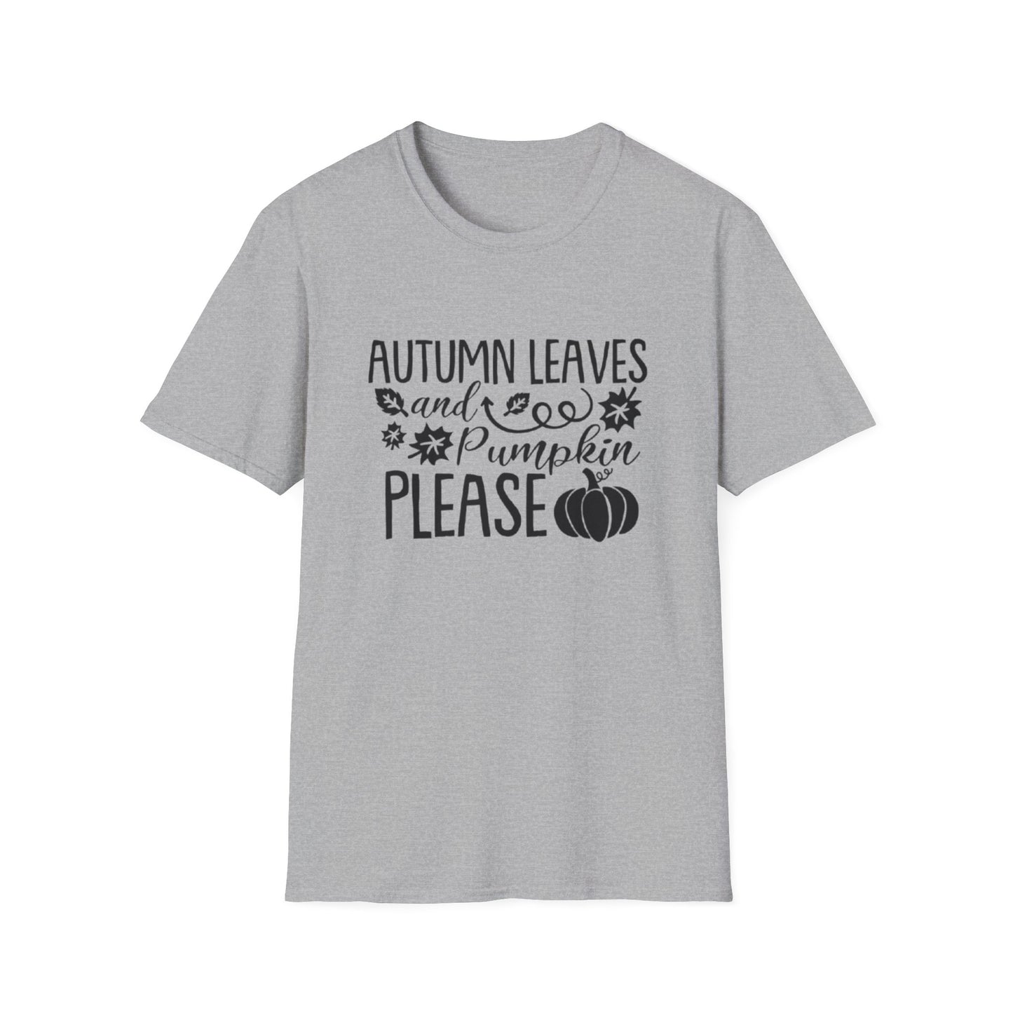 Fall- Autumn Leaves and Pumpkin T-Shirt Sport Grey Printify T-Shirt Rhythm & Drip Apparel