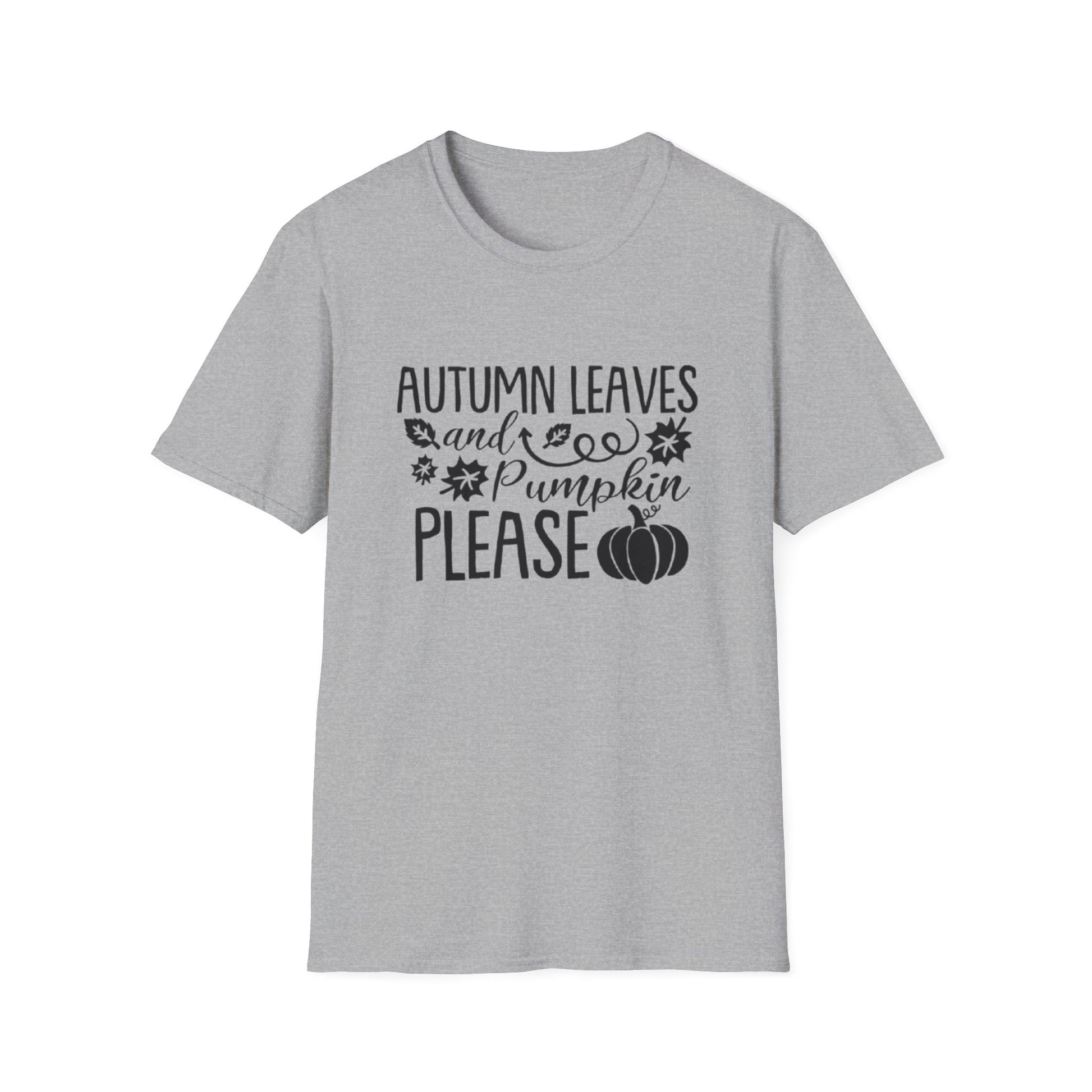 Fall- Autumn Leaves and Pumpkin T-Shirt Sport Grey Printify T-Shirt Rhythm & Drip Apparel