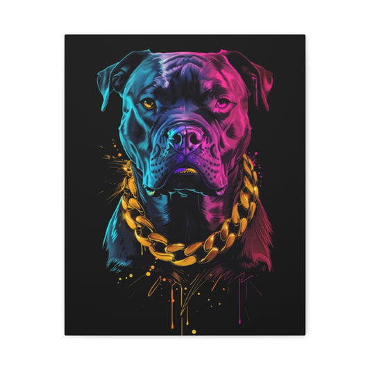 Dog- Vibrant Dog Portrait Canvas Print, Colorful Pet Art Wall Decor, Dog Lover Gift, Home Decoration, Unique Pet Memorial 16" x 20" (Vertical) 1.25" Printify Canvas Rhythm & Drip Apparel