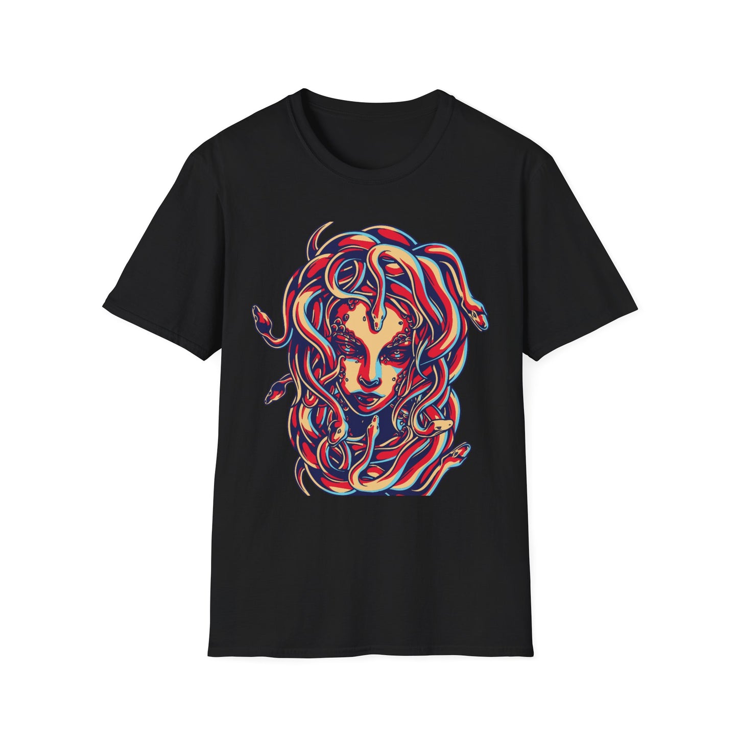 Artistic Medusa T-Shirt Black Printify T-Shirt Rhythm & Drip Apparel