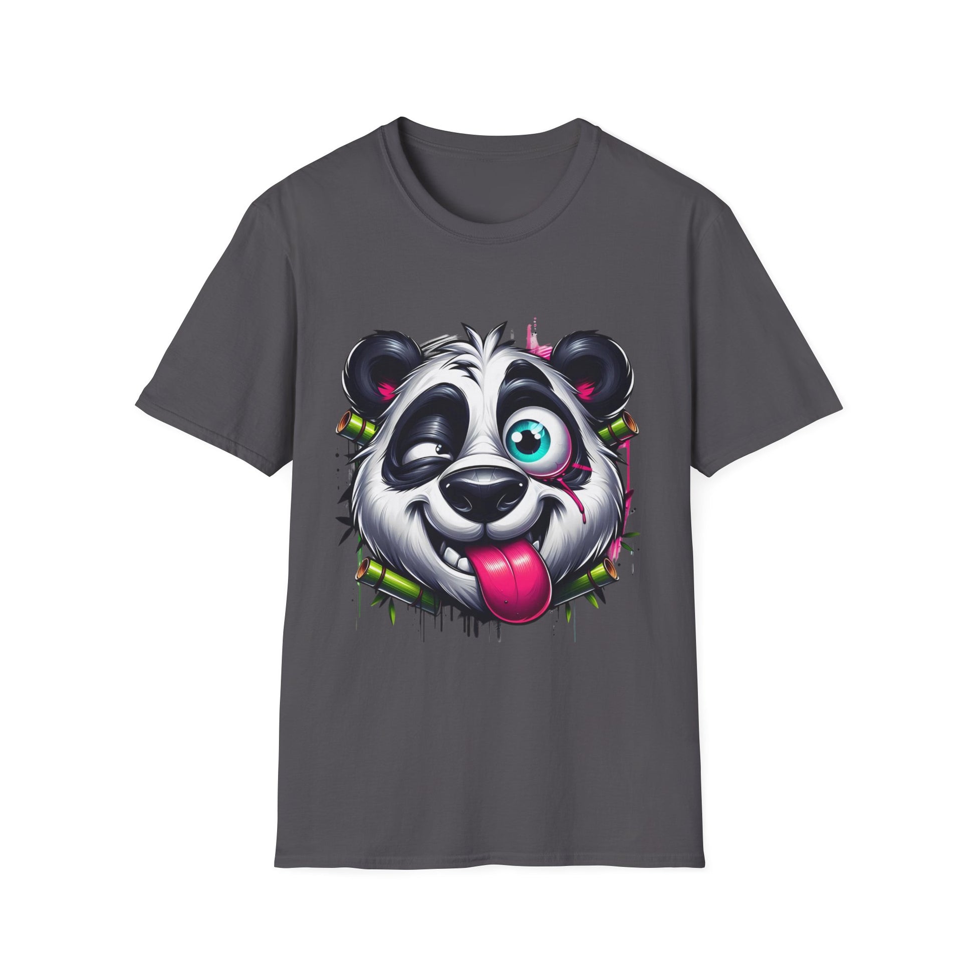 Vibrant Panda Graphic Tee Charcoal Printify T-Shirt Rhythm & Drip Apparel