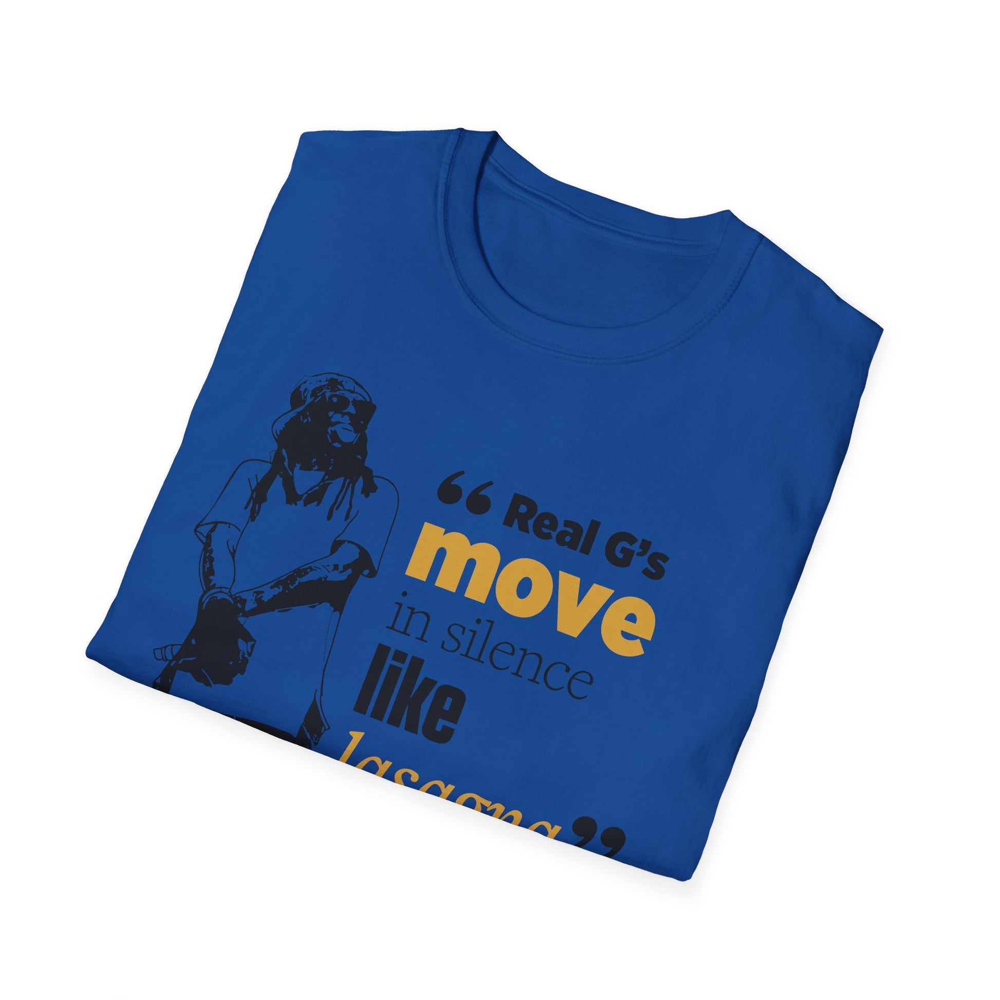 LilnWaynee Unisex Softstyle T-Shirt - 'Real G's Move in Silence Like Lasagna' Quote Tee - Rhythm & Drip