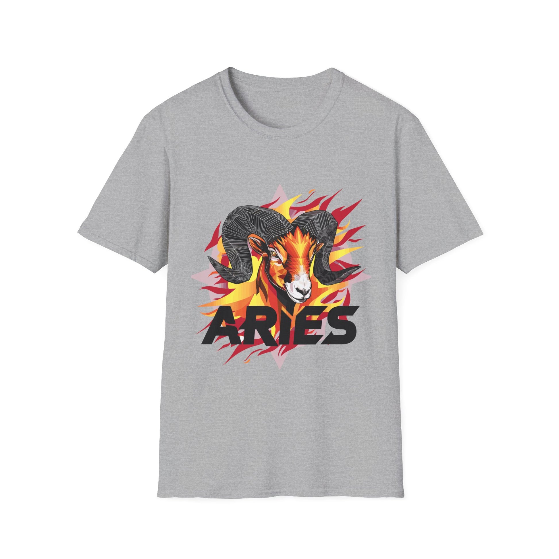 Aries Fire Symbol T-Shirt Sport Grey Printify T-Shirt Rhythm & Drip Apparel