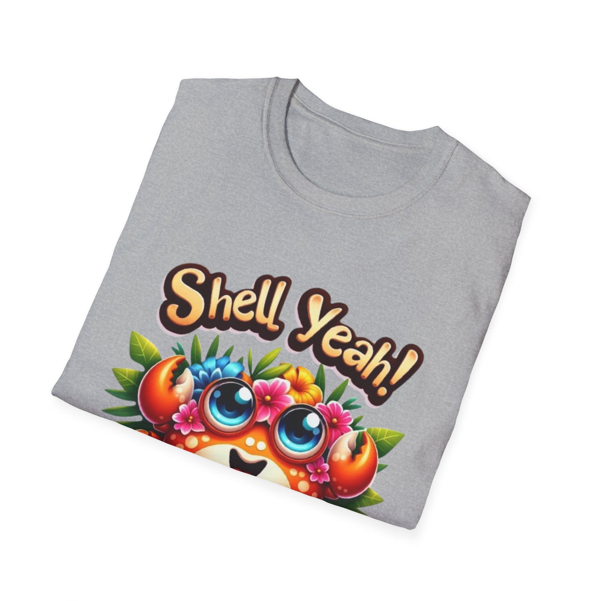 Summer- Shell Yeah! Cute Crab T-Shirt Printify T-Shirt Rhythm & Drip Apparel