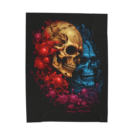 Skull- Gothic Skull Plush Blanket | Cozy Decor for Halloween, Gothic Home, Gifts, Wall Art, Throws 60" × 80" Rhythm & Drip All Over Prints Rhythm & Drip Apparel