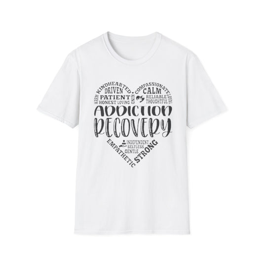 Addiction Recovery T-Shirt White Printify T-Shirt Rhythm & Drip Apparel