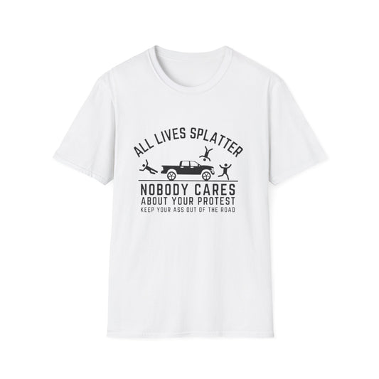 All Lives Splatter T-Shirt White Printify T-Shirt Rhythm & Drip Apparel