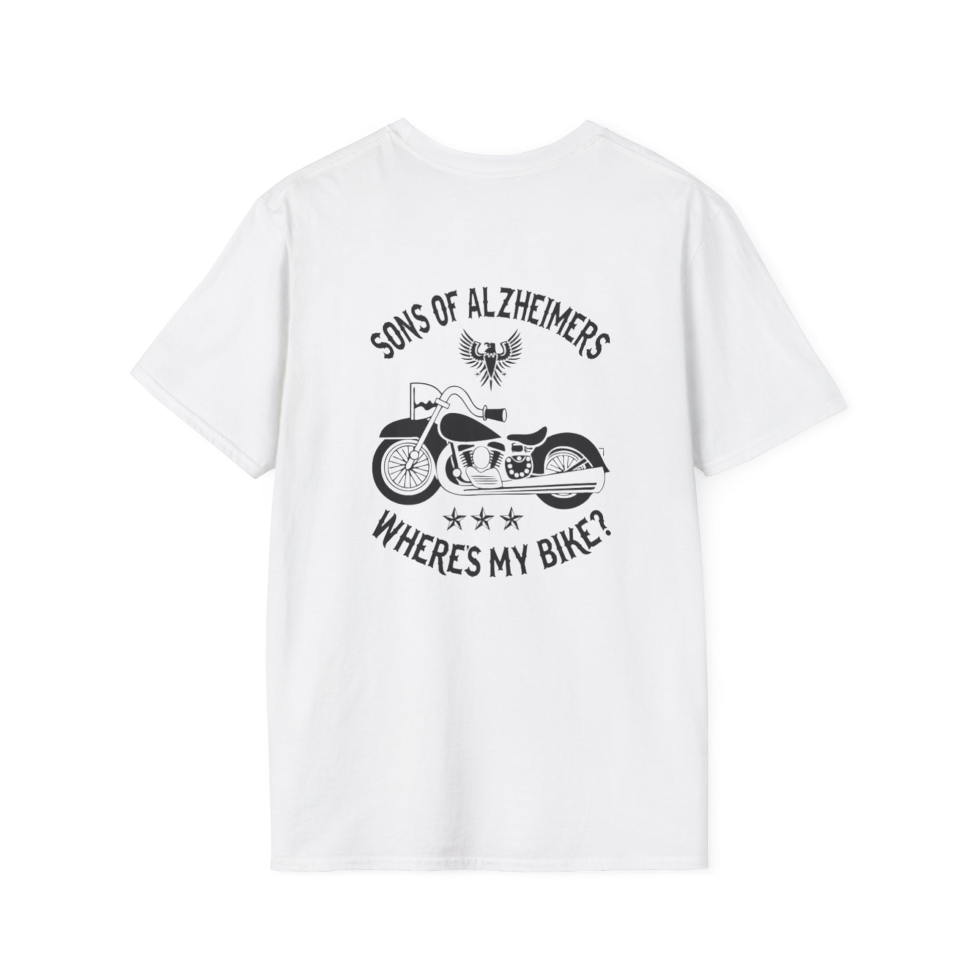Alzheimer's Biker T-Shirt FRONT AND BACK Printify T-Shirt Rhythm & Drip Apparel