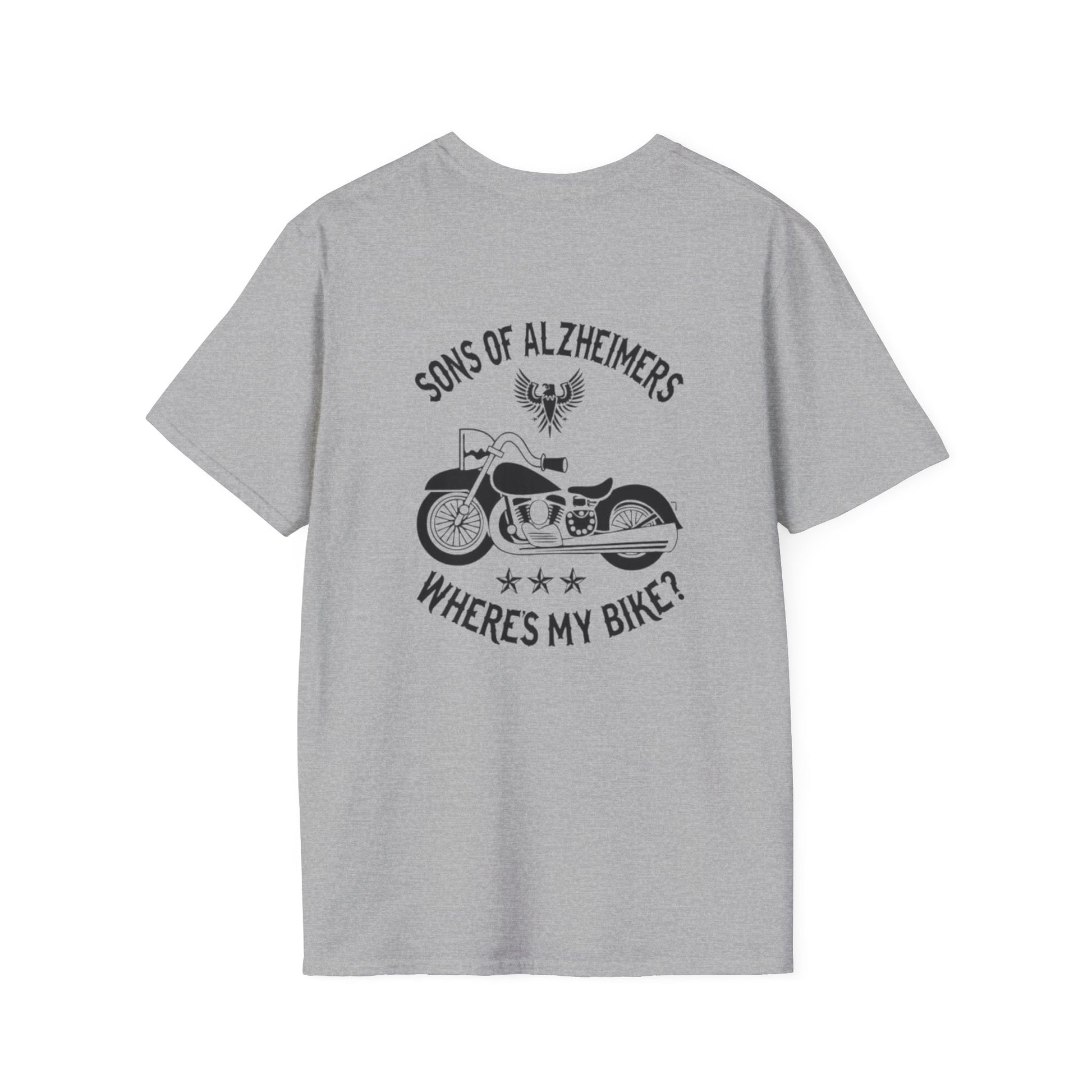 Alzheimer's Biker T-Shirt FRONT AND BACK Printify T-Shirt Rhythm & Drip Apparel